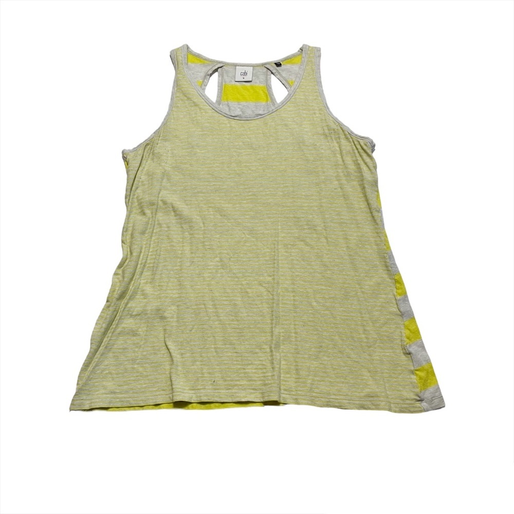 CAbi Striped Casual Loungewear Athleisure Tank Top Cutout Back Size Large
